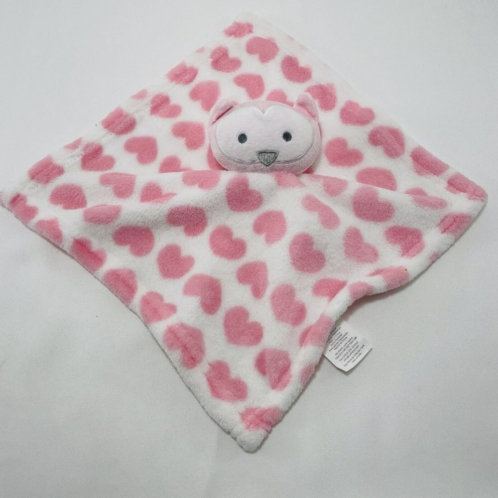 Gentle Steps Security Blanket Lovey Blankie Plush Owl 12” Pink Heart Girl Baby
